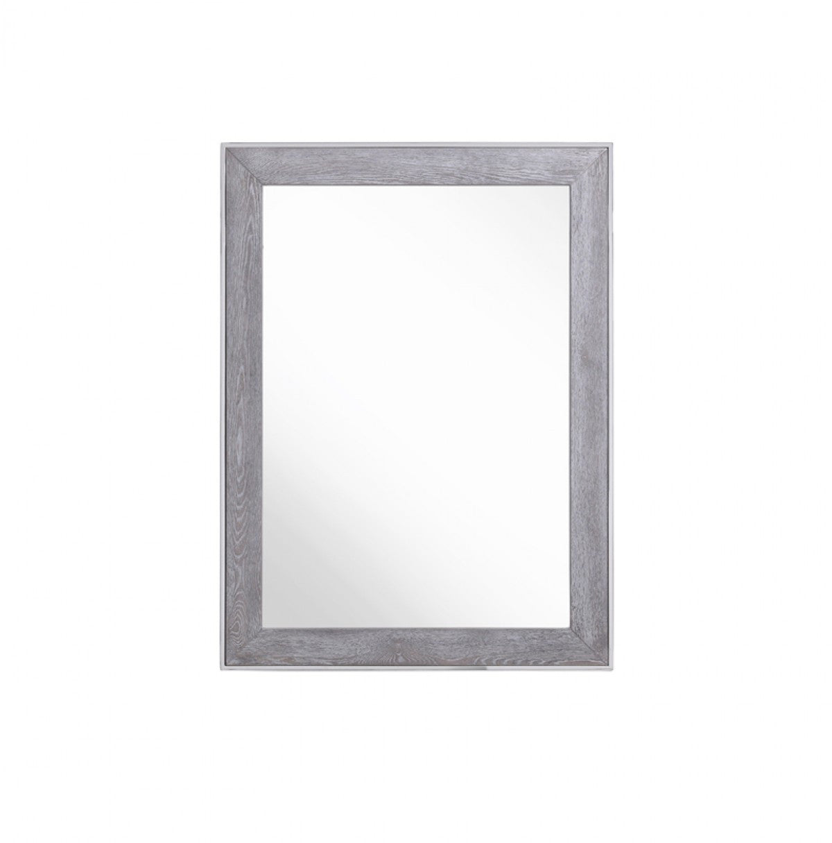 40" Gray and Silver Wood and Metal Framed Accent Mirror