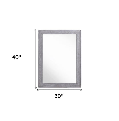 40" Gray and Silver Wood and Metal Framed Accent Mirror