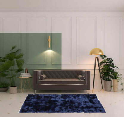 2' X 3' Black Shag Tufted Handmade Area Rug