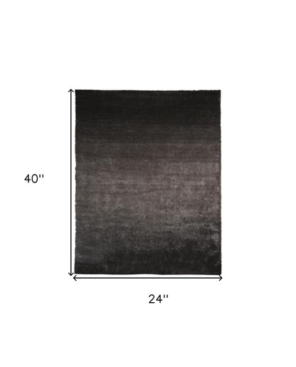 2' X 3' Black Shag Tufted Handmade Area Rug