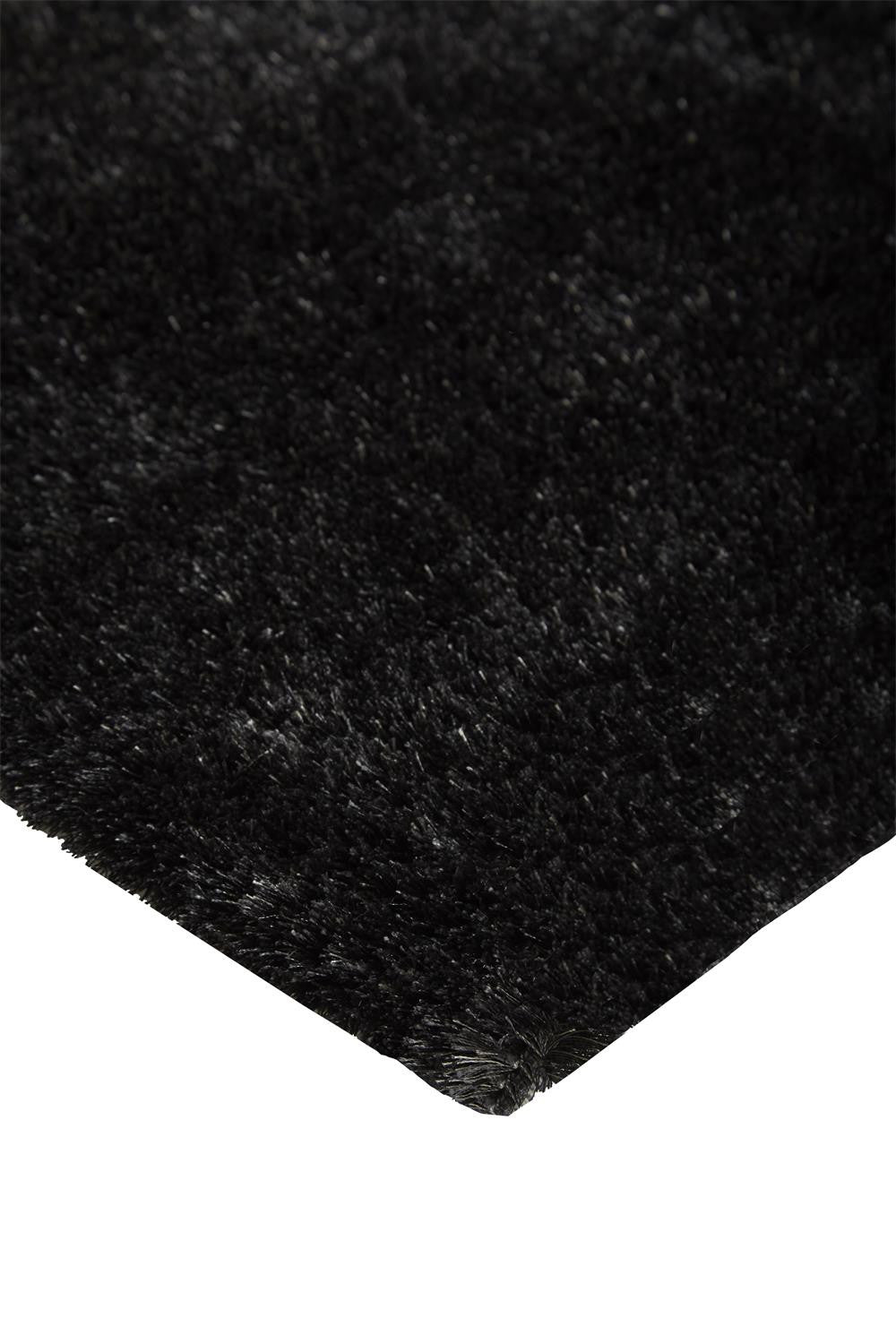 2' X 3' Black Shag Tufted Handmade Area Rug