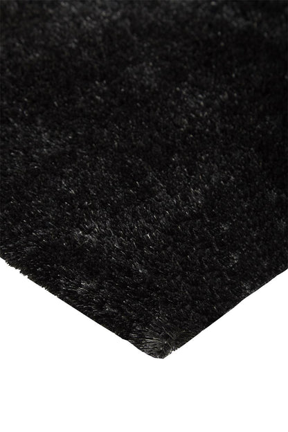 2' X 3' Black Shag Tufted Handmade Area Rug