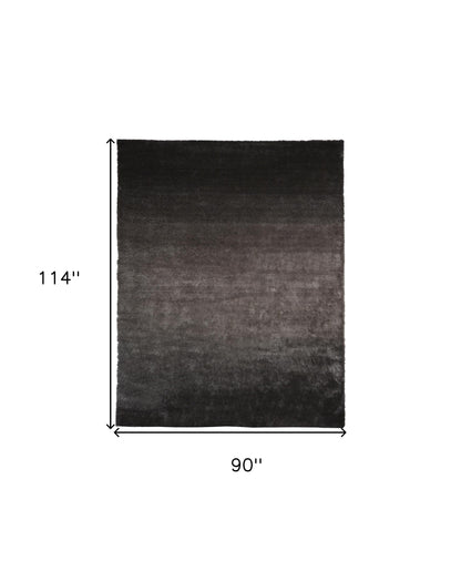 2' X 3' Black Shag Tufted Handmade Area Rug