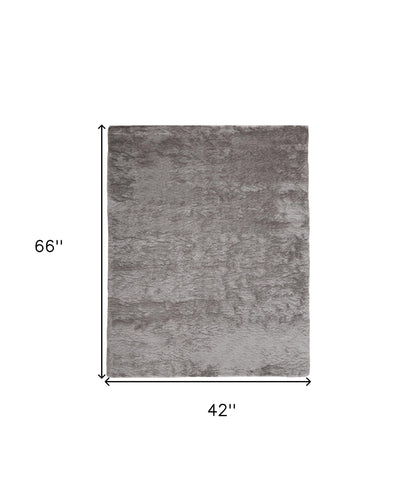 2' X 3' Black Shag Tufted Handmade Area Rug