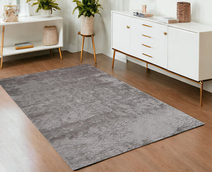 2' X 3' Black Shag Tufted Handmade Area Rug