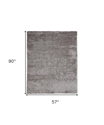 2' X 3' Black Shag Tufted Handmade Area Rug