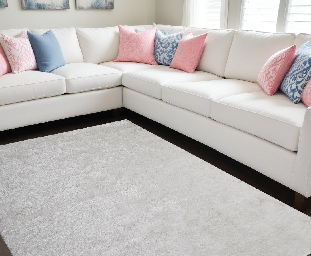 2' X 3' Black Shag Tufted Handmade Area Rug