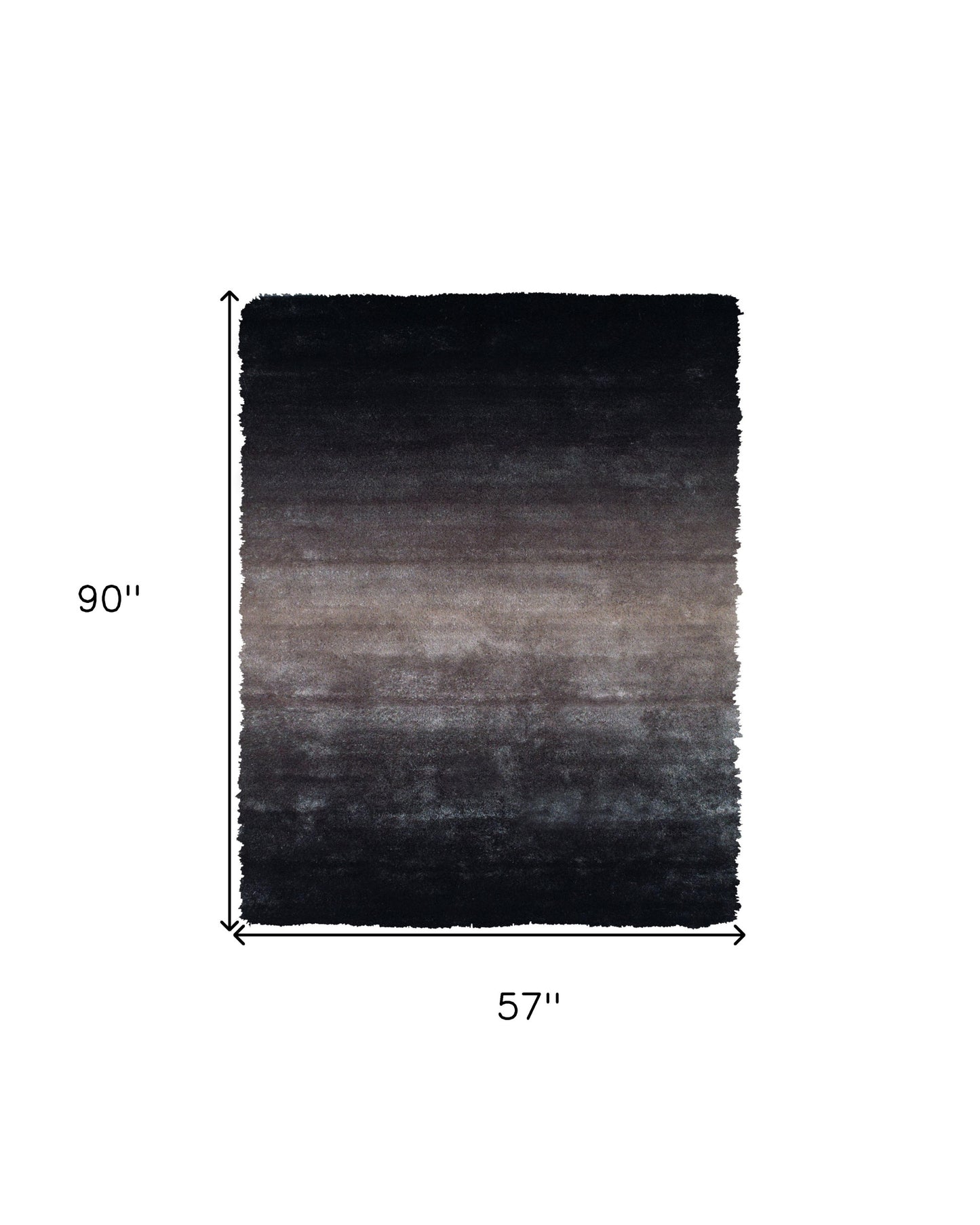 8' X 10' Black And Gray Shag Tufted Handmade Area Rug