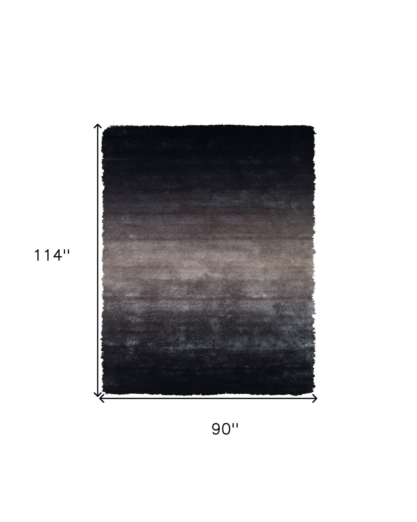 8' X 10' Black And Gray Shag Tufted Handmade Area Rug
