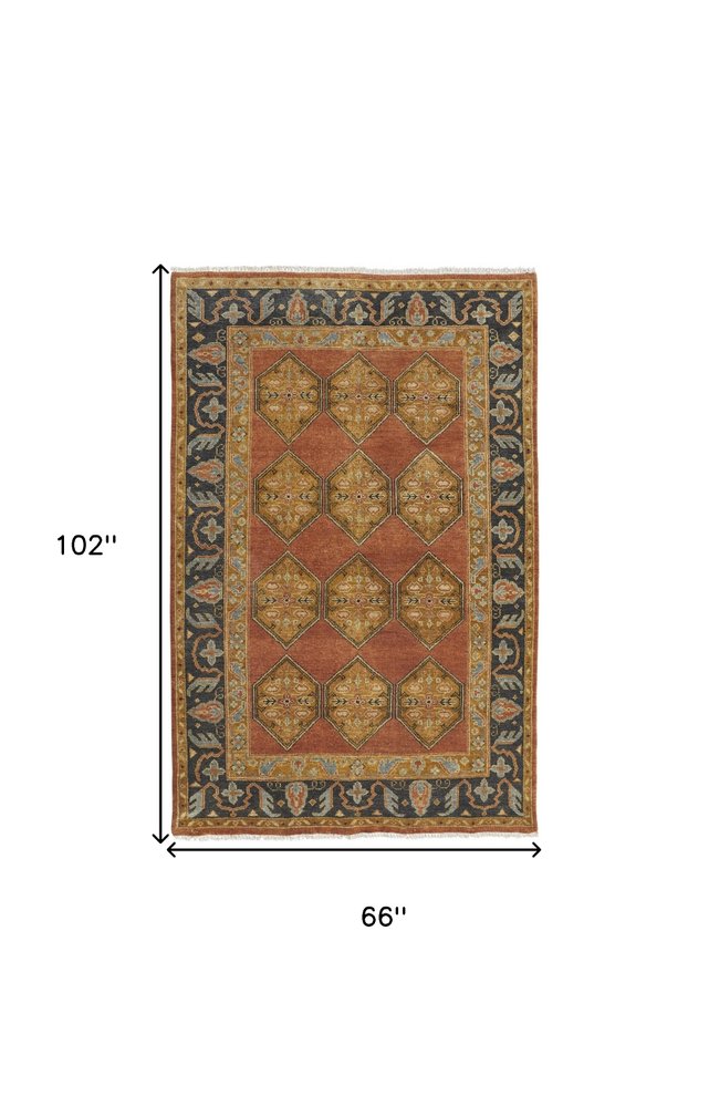 9' X 12' Blue and Gray Wool Floral Hand Knotted Area Rug