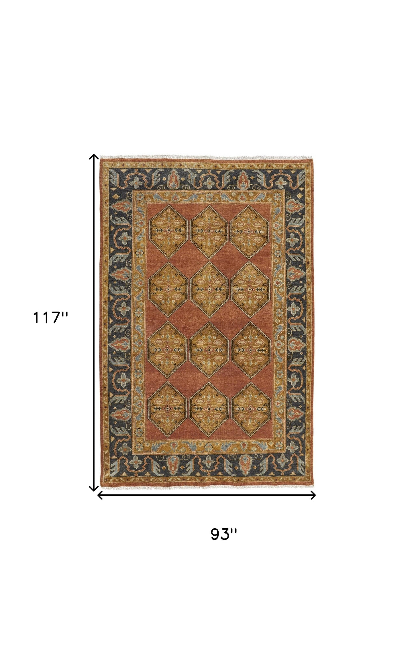 5' X 8' Blue Gray And Taupe Wool Floral Hand Knotted Stain Resistant Area Rug