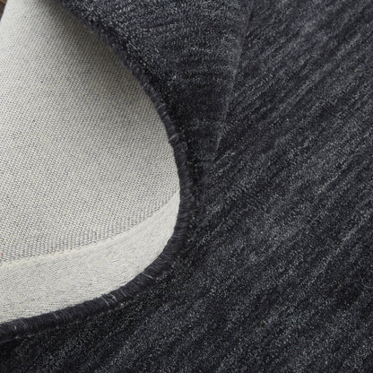 10' X 13' Black Wool Hand Woven Area Rug