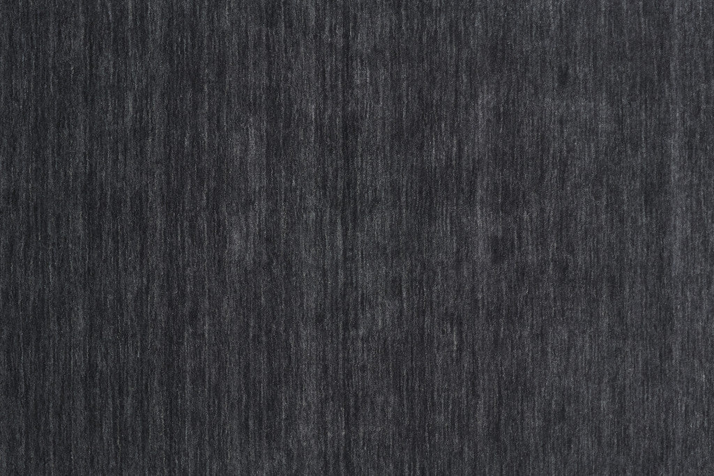 4' X 6' Black Wool Hand Woven Area Rug