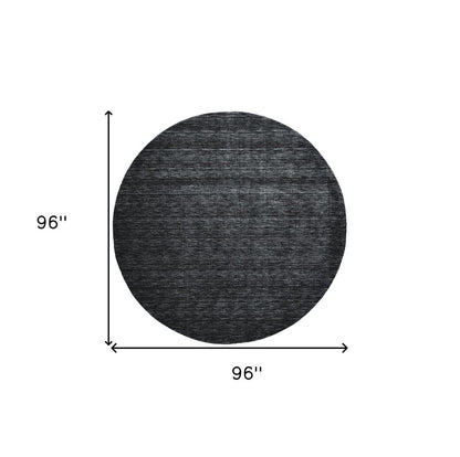 10' X 13' Black Wool Hand Woven Area Rug