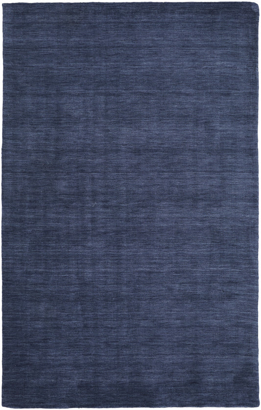 5' x 8' Blue Wool Hand Woven Area Rug
