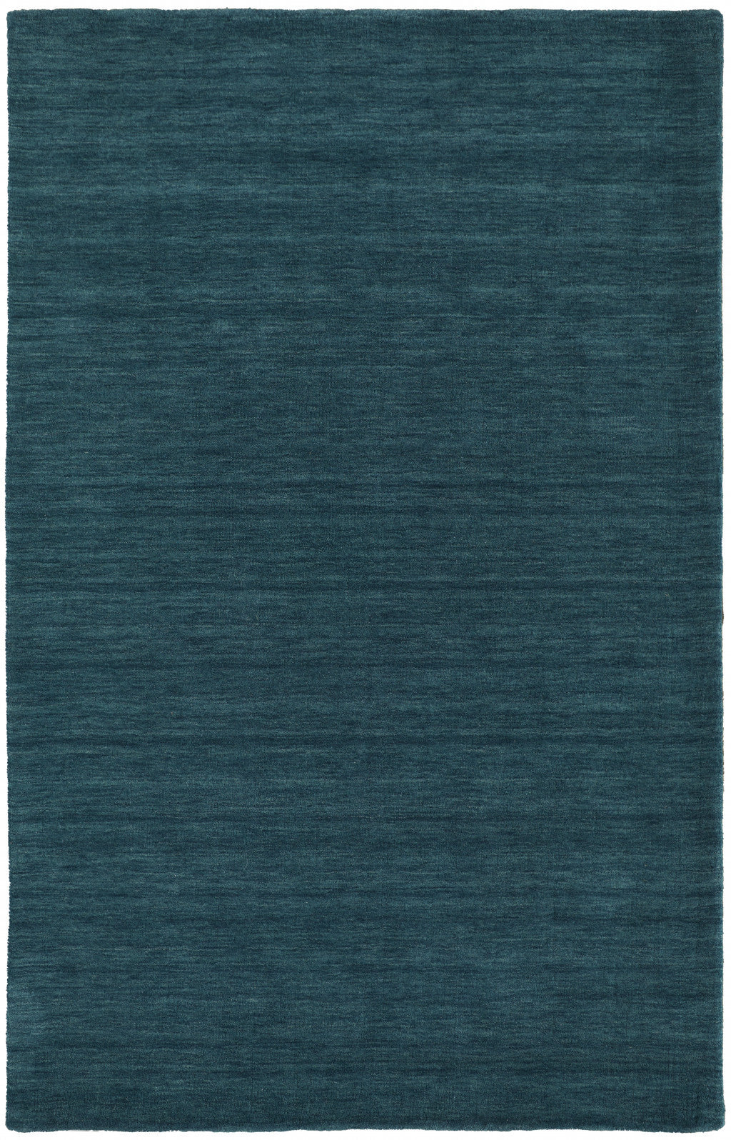 5' X 8' Blue Wool Hand Woven Stain Resistant Area Rug