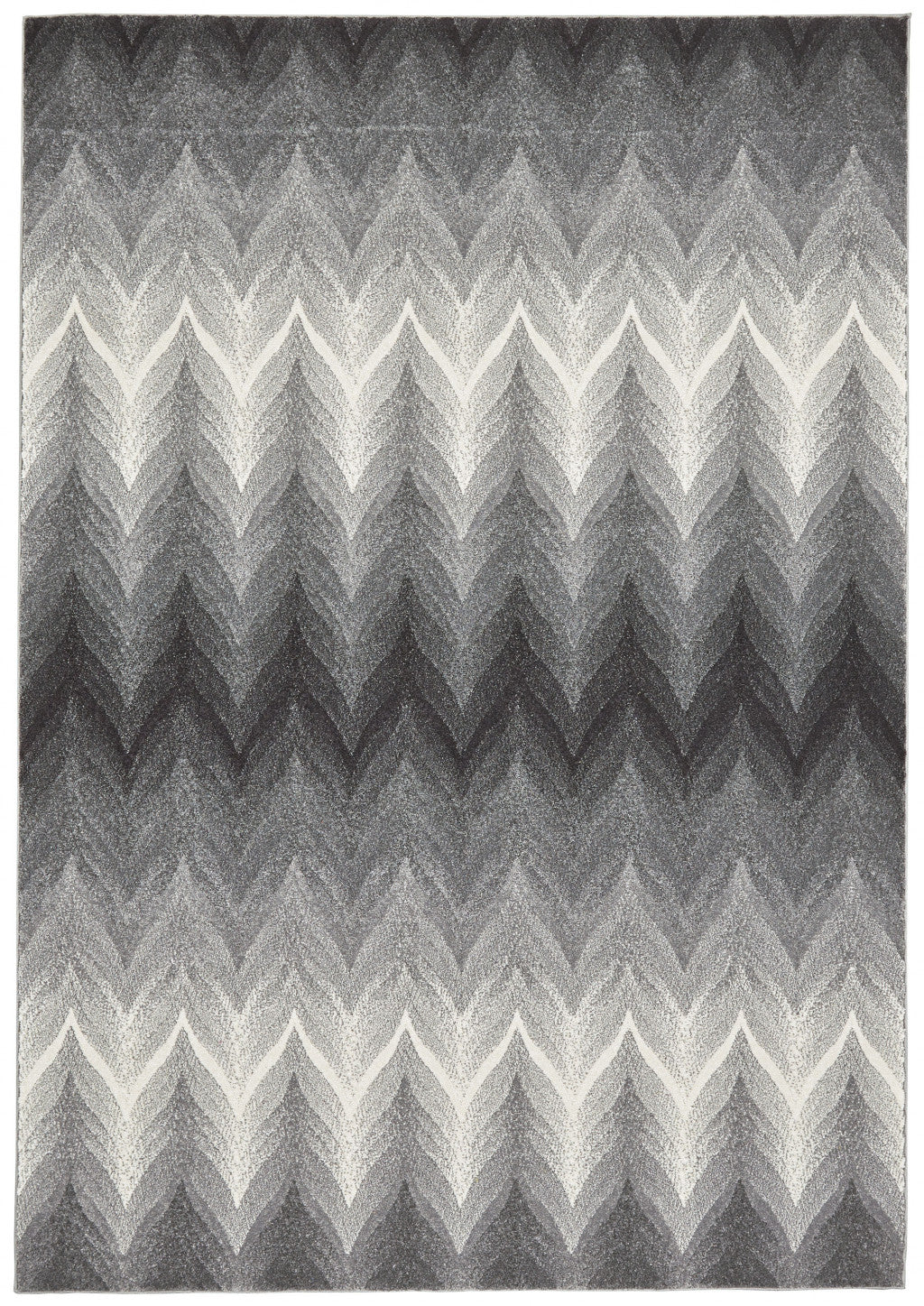 5' X 8' Gray And White Geometric Area Rug