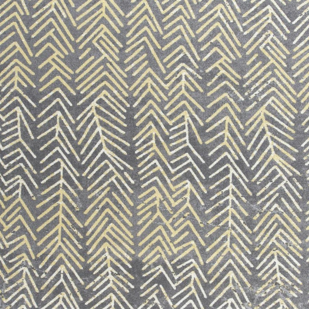 8' X 11' Gray Yellow And White Abstract Stain Resistant Area Rug
