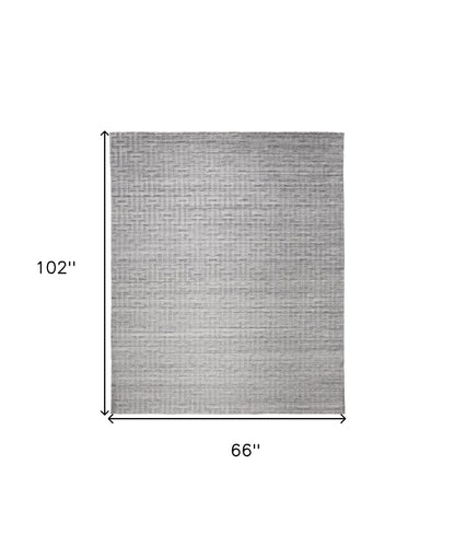 2' X 3' Silver Floral Hand Woven Area Rug