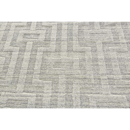 2' X 3' Silver Floral Hand Woven Area Rug