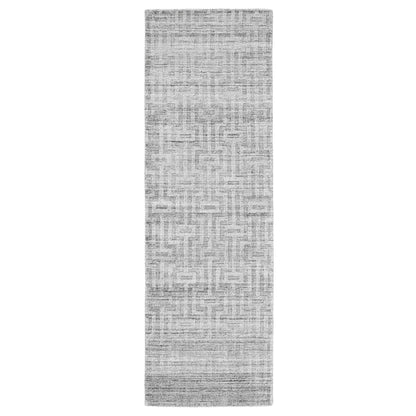 2' X 3' Silver Floral Hand Woven Area Rug