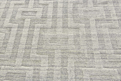 2' X 3' Silver Floral Hand Woven Area Rug