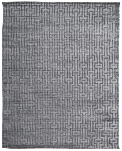 2' X 3' Silver Floral Hand Woven Area Rug