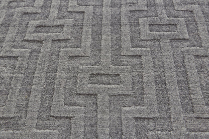 2' X 3' Silver Floral Hand Woven Area Rug