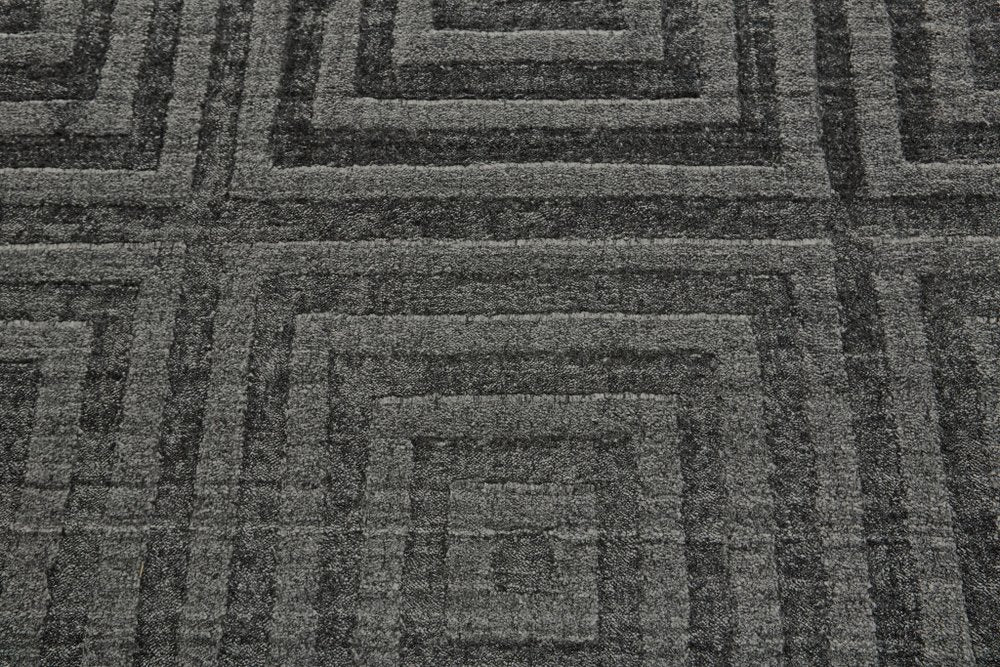 8' X 10' Gray Geometric Hand Woven Area Rug