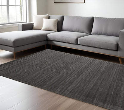 8' X 10' Gray Geometric Hand Woven Area Rug