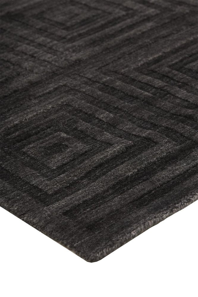 8' X 10' Gray Geometric Hand Woven Area Rug