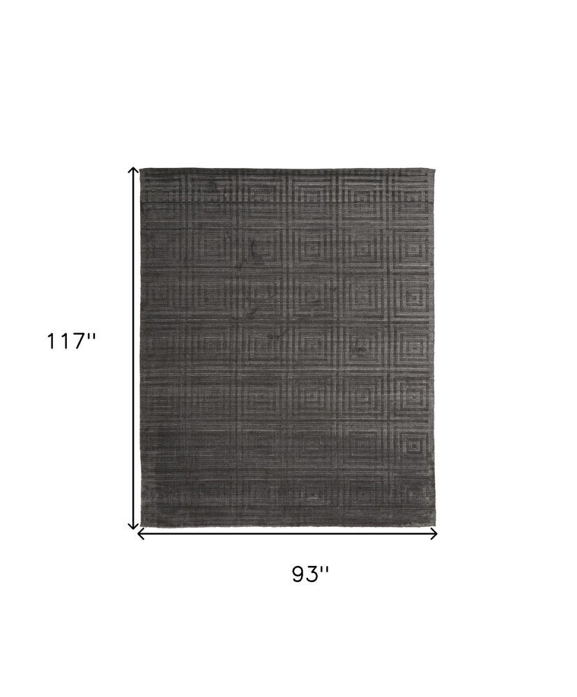 8' X 10' Gray Geometric Hand Woven Area Rug