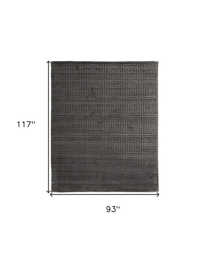 8' X 10' Gray Geometric Hand Woven Area Rug