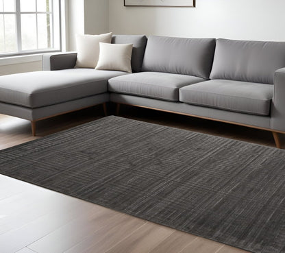 8' X 10' Gray Geometric Hand Woven Area Rug