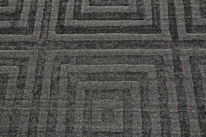 8' X 10' Gray Geometric Hand Woven Area Rug