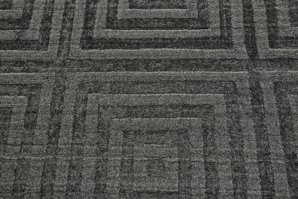 5' X 8' Gray Geometric Hand Woven Area Rug