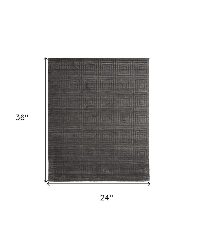 8' X 10' Gray Geometric Hand Woven Area Rug