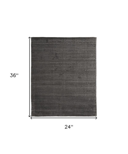 8' X 10' Gray Geometric Hand Woven Area Rug