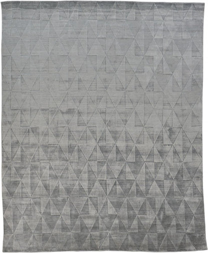 4' X 6' Gray Geometric Hand Woven Area Rug
