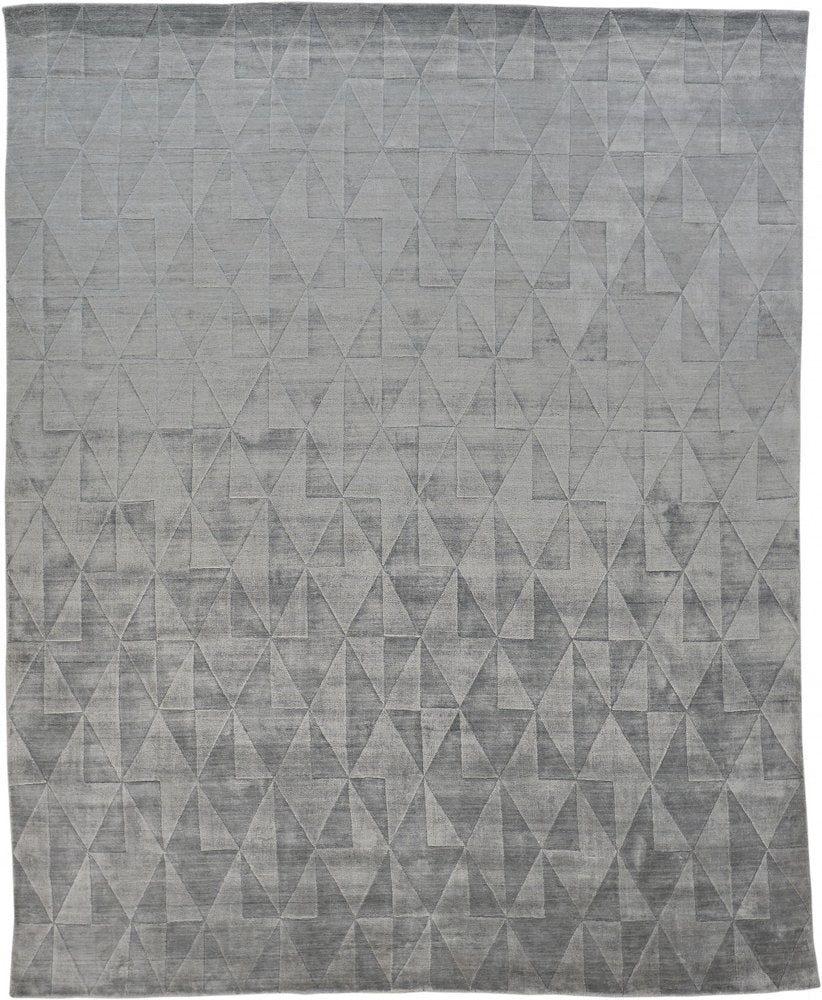 4' X 6' Gray Geometric Hand Woven Area Rug