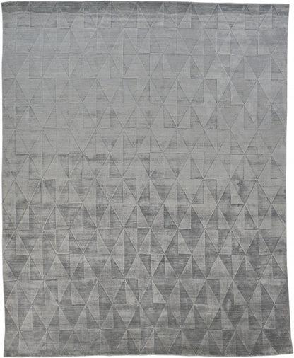 4' X 6' Gray Geometric Hand Woven Area Rug