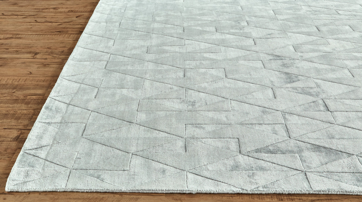 4' X 6' Gray Geometric Hand Woven Area Rug