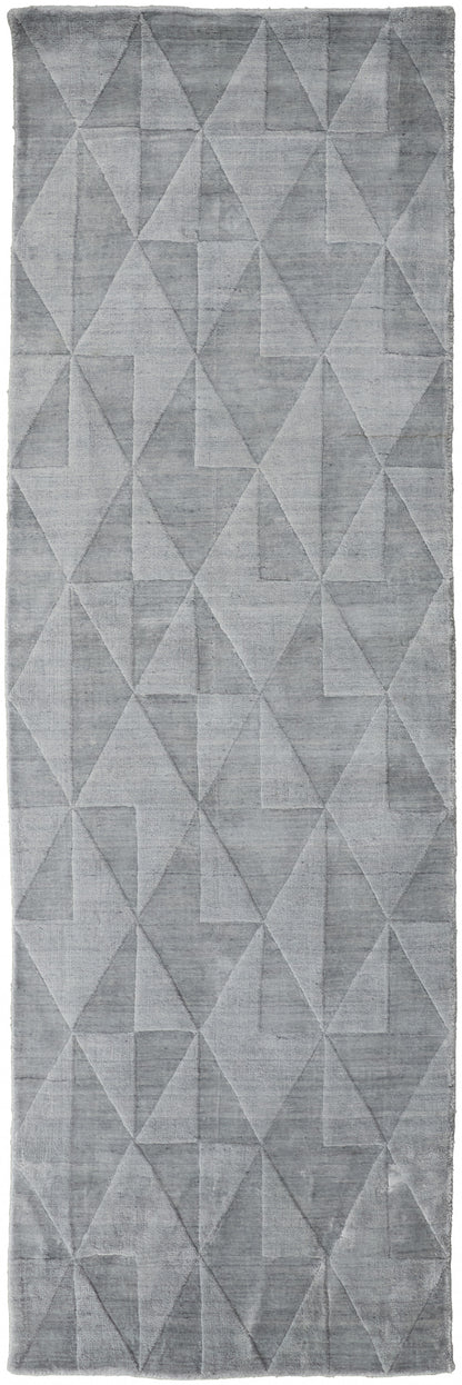 4' X 6' Gray Geometric Hand Woven Area Rug