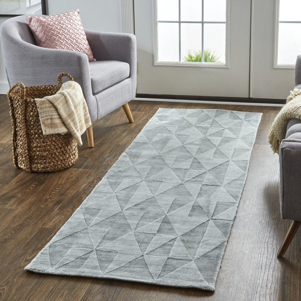 4' X 6' Gray Geometric Hand Woven Area Rug