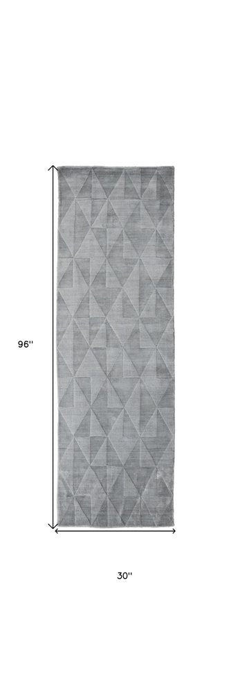 4' X 6' Gray Geometric Hand Woven Area Rug
