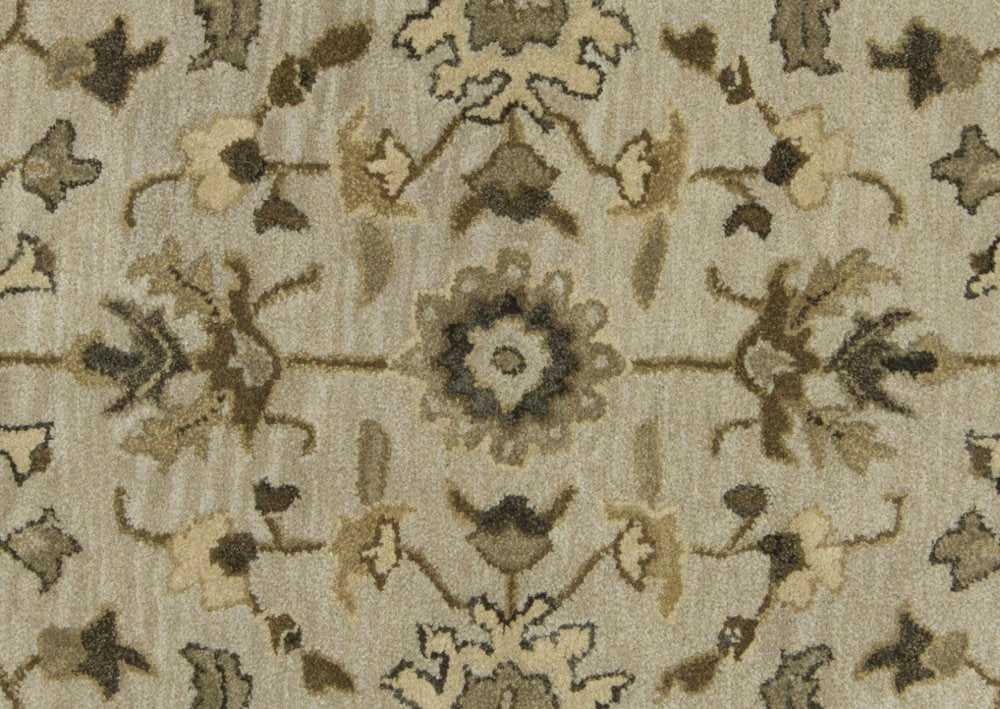 4' X 6' Gray and Ivory Wool Floral Hand Tufted Area Rug