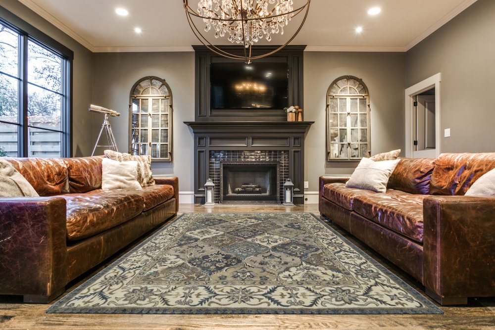 8' Gray Ivory And Blue Wool Floral Hand Tufted Round Rug