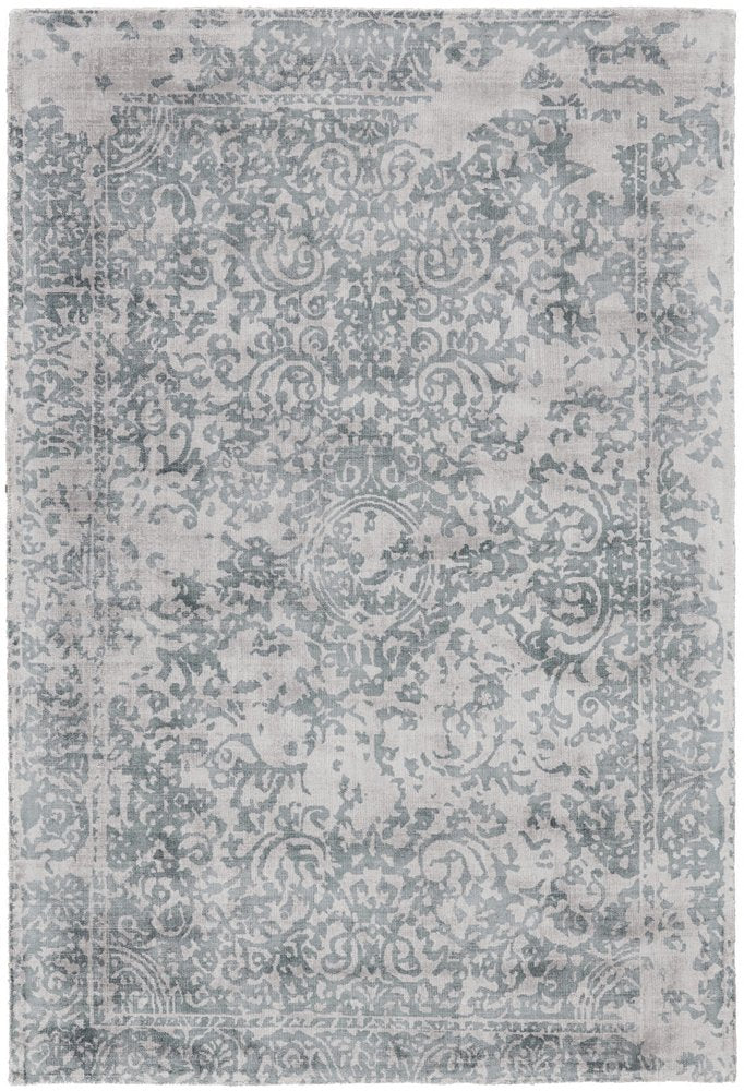 5' X 8' Blue and Gray Abstract Hand Woven Area Rug