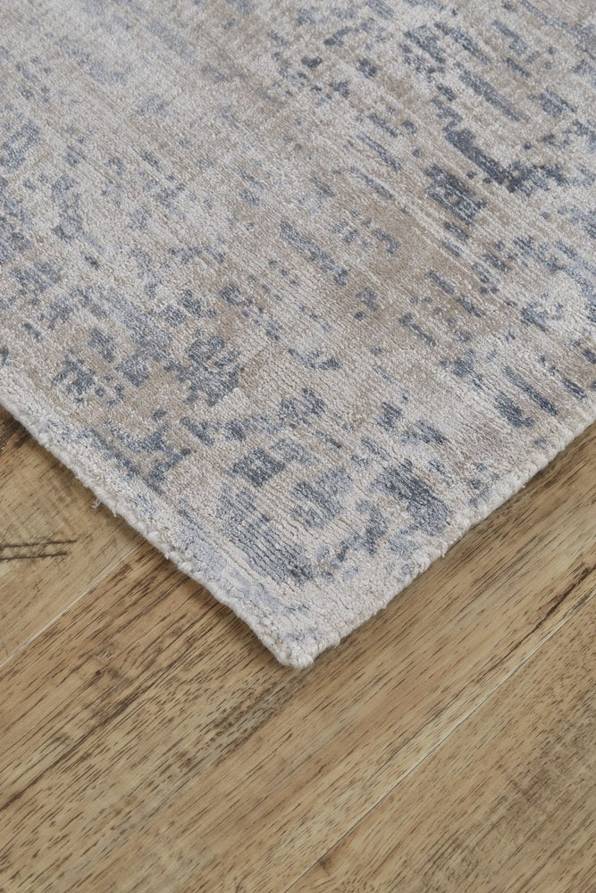 5' X 8' Gray and Ivory Abstract Hand Woven Area Rug