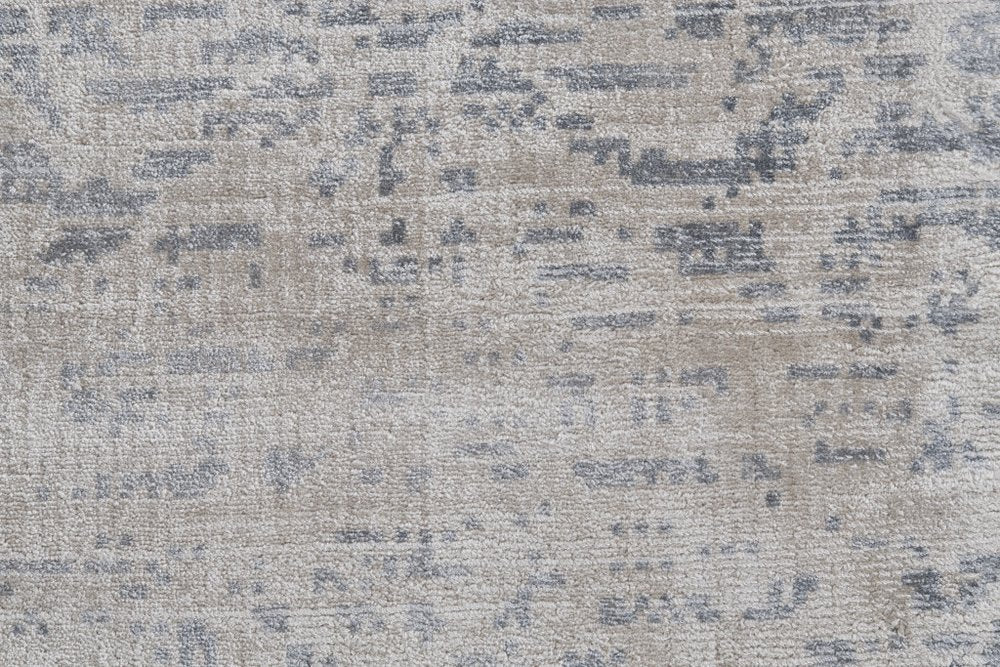5' X 8' Gray and Ivory Abstract Hand Woven Area Rug